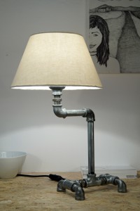 Plumbing pipe desk lamp