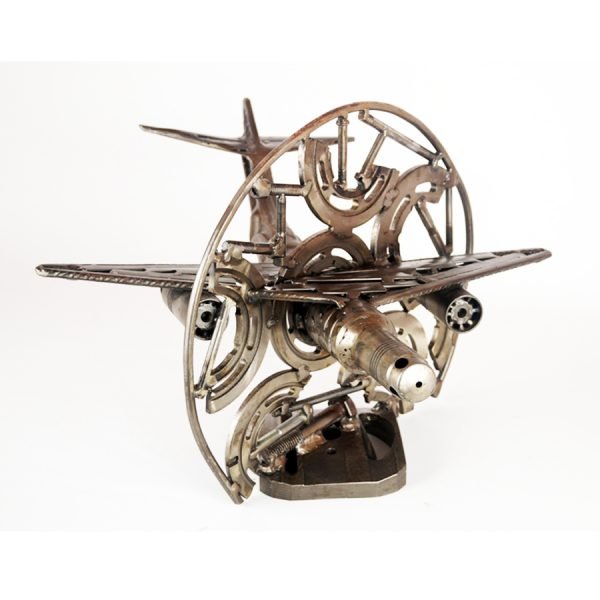 metal sculpture airplane