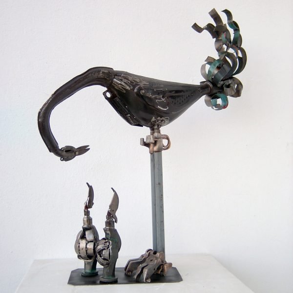 metal bird sculpture