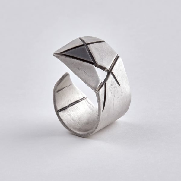 Greek contemporary silver ring Guardian by Austri Crux