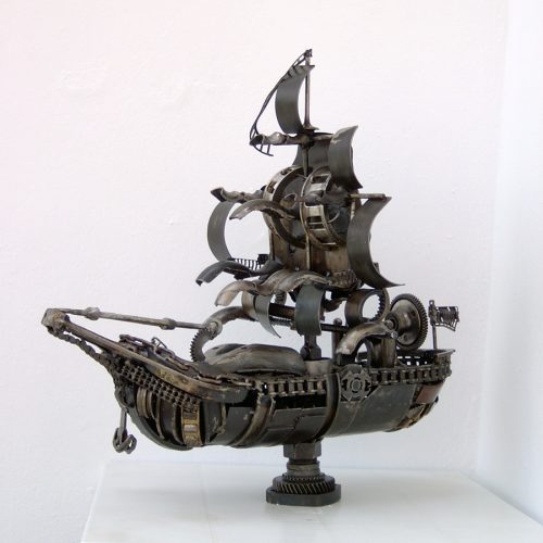Steampunk art sculptures for sale | Industrial art sculptures