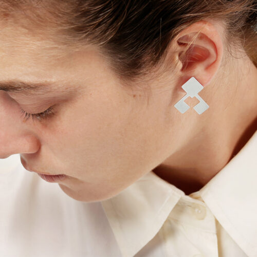 Geometric sterling silver stud earrings